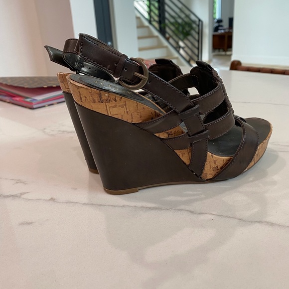 Ana A New Approach Brown Wedge Heels, Size 6M - Picture 4 of 4